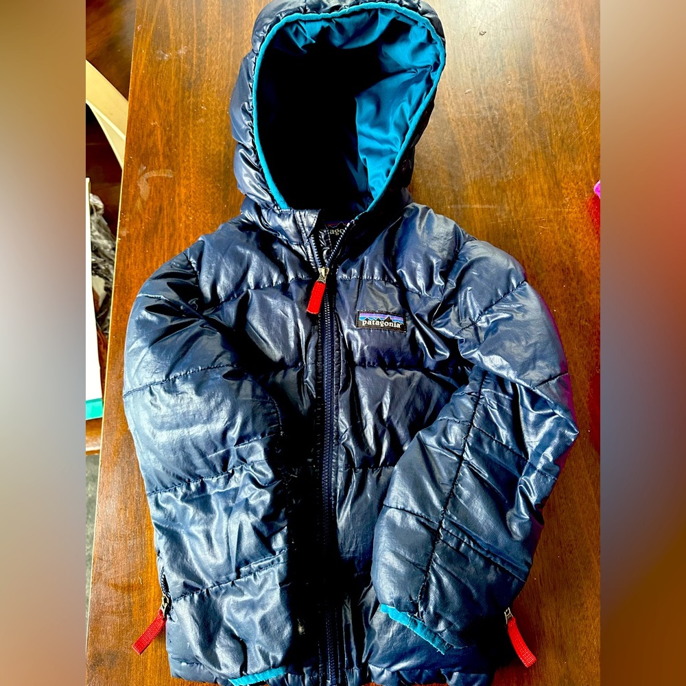 Boys 4t Patagonia jacket hi loft down used fair condition